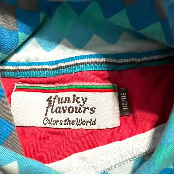 4 Funky Flavours Sz 110/116 (5-6Y) Geometric Diamond Stripes Turtleneck - Picture 5 of 6